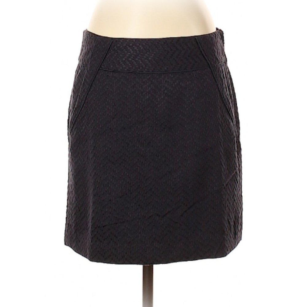 Ann Taylor Woven Chevron Navy Skirt